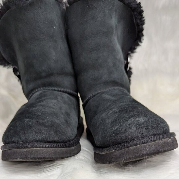 UGG Swarovski Bailey Button Bling Black Classic Calf Boots Women's Size US 8 - Picture 4 of 11